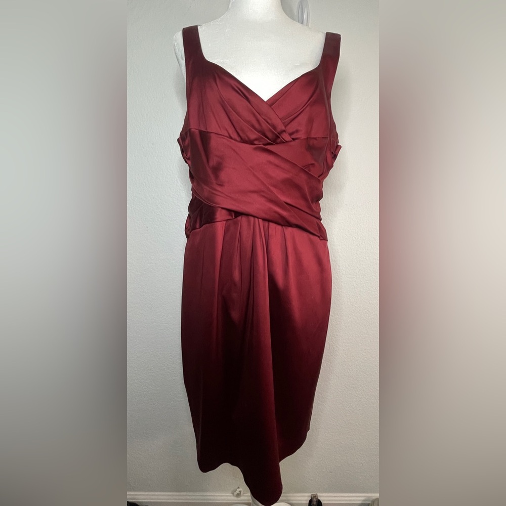Jones New York Backless Burgundy Formal Party Bridesmaid Sleeveless Dress petite